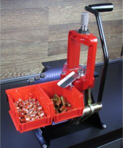 Alternative view of Inline Fabrication Case Ejector System for Lee Classic Cast Single Stage Press with Red Bullet Trays